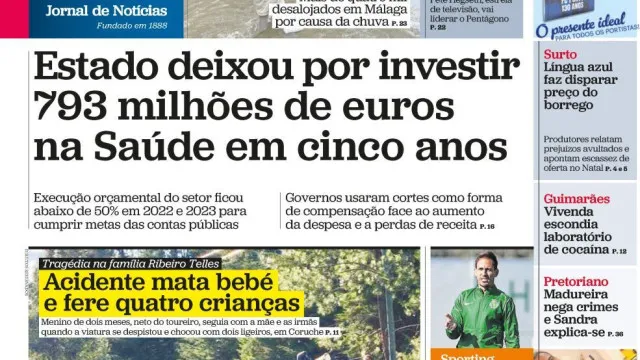 Hoje é notícia: Saúde? 793 milhões por investir; Recorde de aposentações