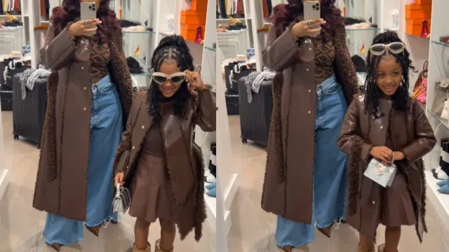 Cardi B posa com a filha mais velha e combinam look