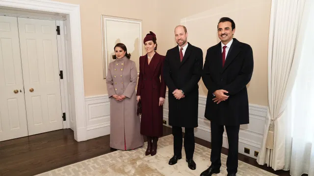 Kate Middleton reaparece em público e recebe Emir do Qatar