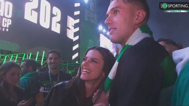 Sporting campeão. Gyokeres e namorada Inês Aguiar juntos no Marquês