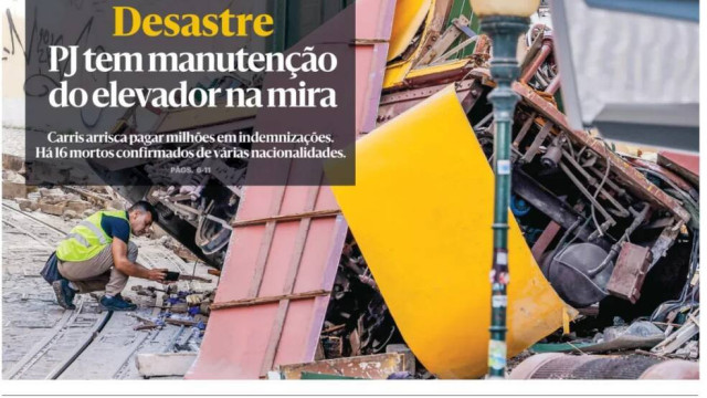 Hoje é notícia: Elevador? PJ 'mira' manutenção; Carris reduziu vistorias