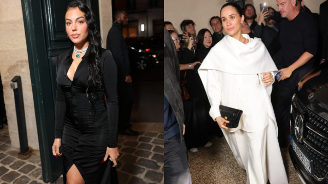 Georgina Rodríguez e Meghan Markle juntas em desfile de moda