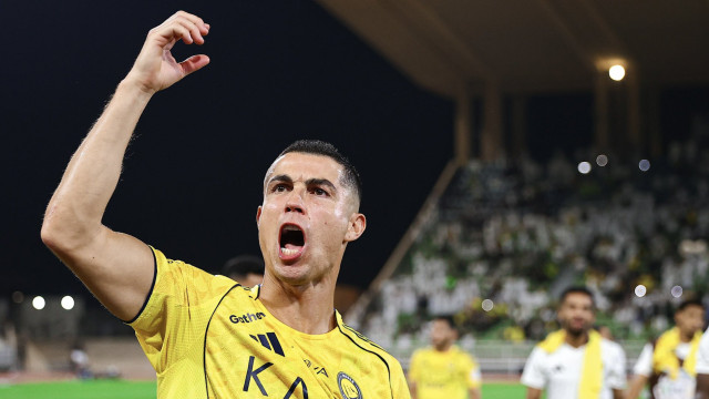 A reação de Cristiano Ronaldo após mais um passo rumo à história