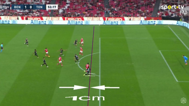 VAR anulou este golo ao Benfica por um centímetro (sim, leu bem)