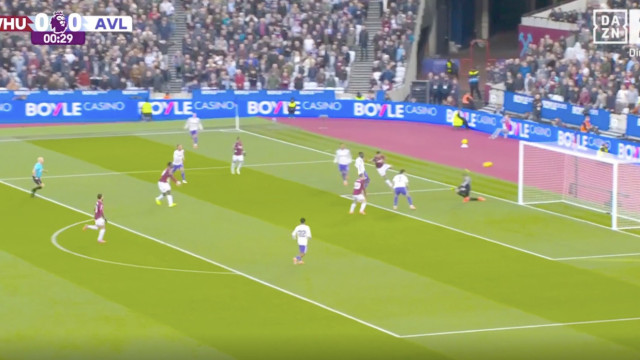 Mateus Fernandes desbloqueia West Ham-Aston Villa... aos 29 segundos