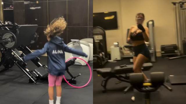 Georgina Rodríguez dá tudo em treino... e Alana já acompanha no ginásio