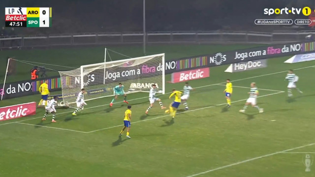 Reação de balneário. Arouca entra com tudo e empata o jogo com o Sporting
