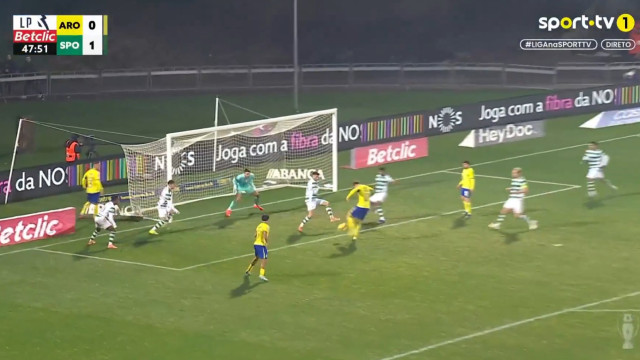 Reação de balneário. Arouca entra com tudo e empata o jogo com o Sporting