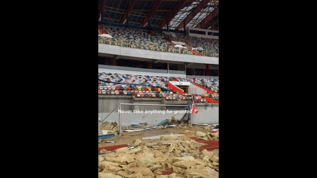Desolador. O antes e depois do Estádio de Leiria após tempestade