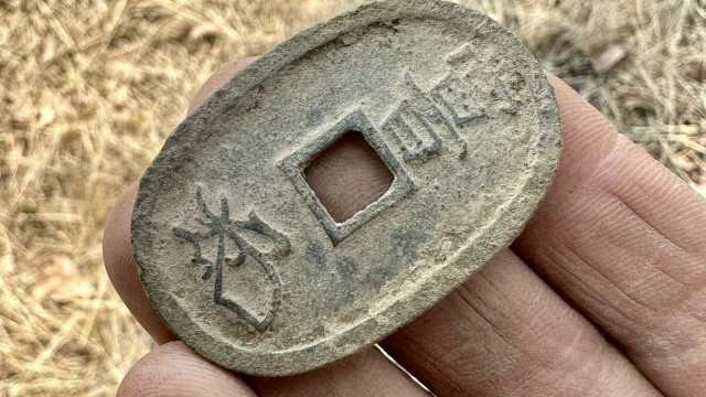 Caçador de tesouros descobre moeda