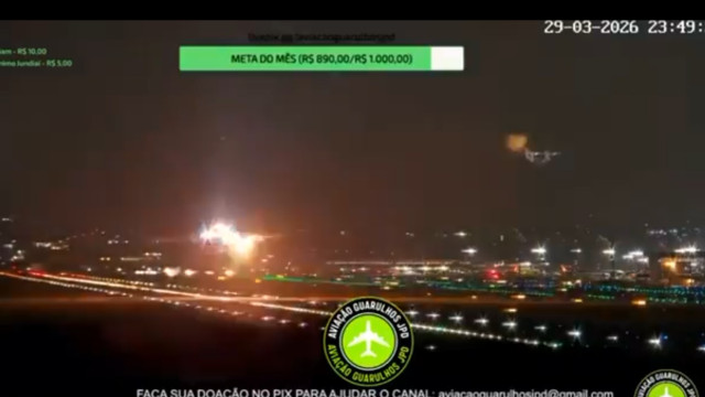 Motor de avião explode após decolagem em Guarulhos e voo retorna; veja