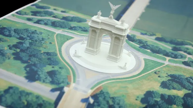 
                    Agência federal aprova projeto de Trump para arco triunfal em Washington
                