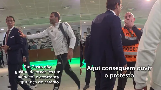 "Palhaço". O momento em que Rui Costa é insultado na chegada a Alvalade