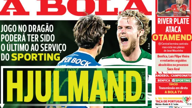 Por cá: Hjulmand com época em risco e Mourinho triste com Rui Costa