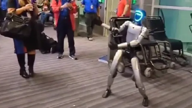 
                    Dança, tira selfies... e atrasa voo nos EUA: Eis Bebop, o robô que viaja
                