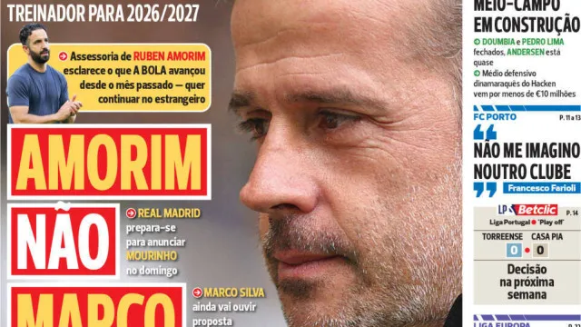 
                    Por cá: Amorim diz não ao Benfica e mercadão em Alvalade
                