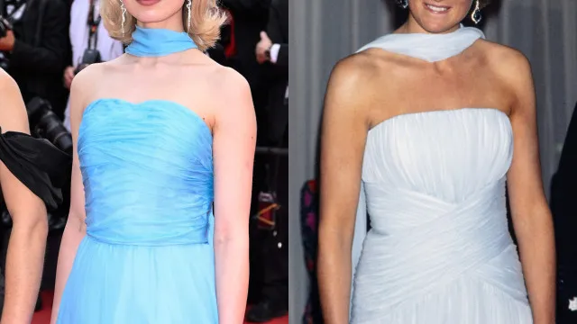 
                    Atriz Anastasia Andrushkevich homenageia princesa Diana com look icónico
                