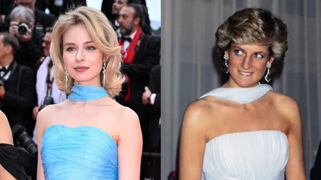 Atriz Anastasia Andrushkevich homenageia princesa Diana com look icónico