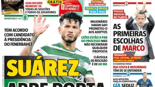 
                    Por cá: Suárez abre a porta de saída e Marco Silva sem revolução
                