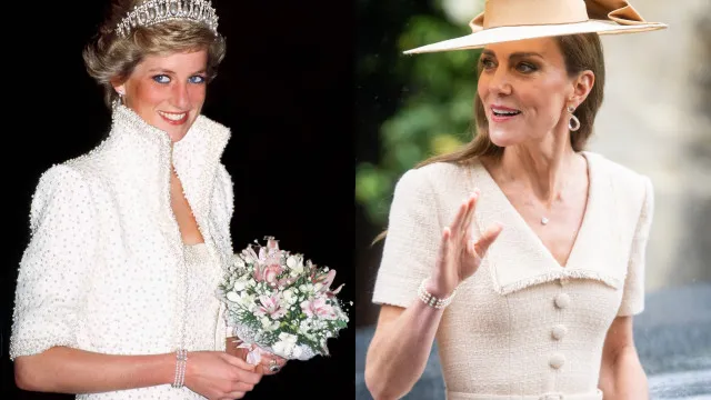 
                    Kate Middleton brilha com joia da princesa Diana no casamento real
                