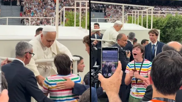 
                    Madrid. O emocionante encontro do Papa com jovem com Síndrome de Down
                