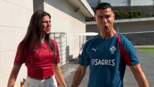 Depois do choro, Ronaldo ensina influencer belga a fazer o 'Siiii'