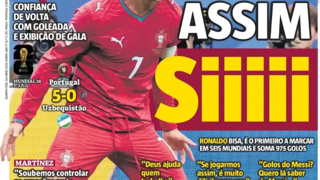 Por cá: Cristiano Ronaldo entre o "Siiiiim" e o... "Shiuuuuuu"