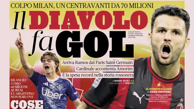 
                    Lá fora: Gonçalo Ramos é do Milan e triunfos vistosos no Mundial
                
