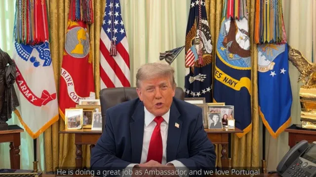 
                    Trump grava mensagem para embaixador em Lisboa: 