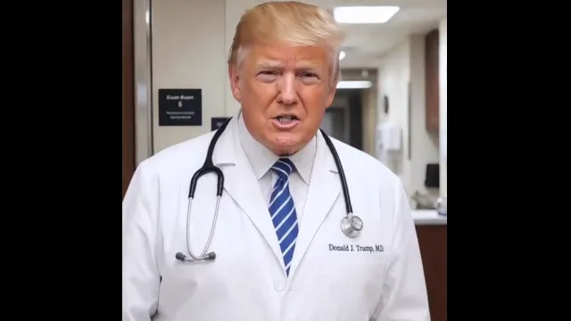 Trump veste-se de médico e ataca celebridades em novo vídeo de IA. Veja