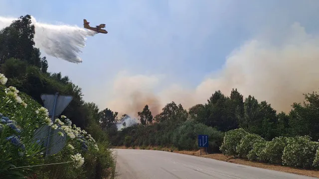 Encosta da serra do Caramulo em Tondela com "vÃ¡rias frentes"