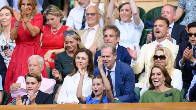Kate Middleton vibra com os filhos Charlotte e George em Wimbledon
