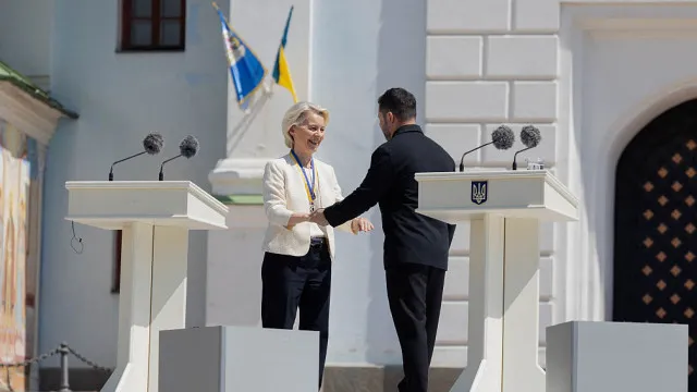 Von der Leyen assina parceria com Ucrânia para desenvolvimento de drones