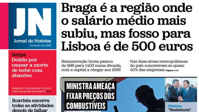 
                    Hoje é notícia: Salário subiu mais em Braga; Imigrantes? Nem 1% tem RSI
                