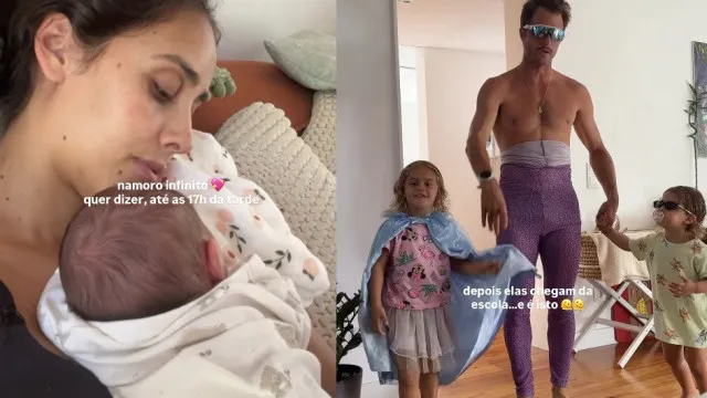 Rita PatrocÃnio no "namoro" com a bebÃ©... TeotÃ³nio Pereira na brincadeira