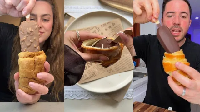 
                    Croissant com gelado: A receita viral do TikTok que todos estão a fazer
                