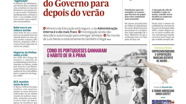 Hoje Ã© notÃcia: SaÃdas do Governo sÃ³ depois do verÃ£o; PSD a ferro e fogo