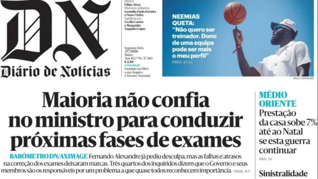 Hoje é notícia: Maioria não confia no ministro; Risco de pobreza caiu