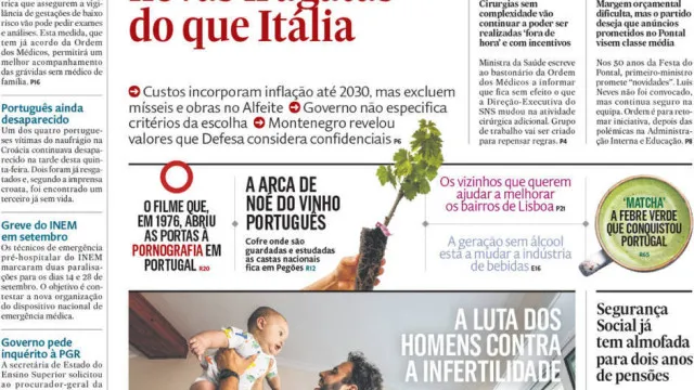 Hoje Ã© notÃcia: Fragatas? Portugal paga mais; A norma secreta da PSP