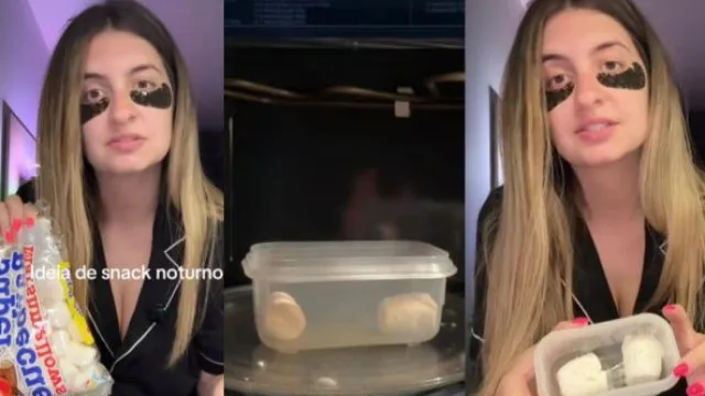 
                    Marshmallow crocante em menos de 1 minuto? Receita do snack noturno viral
                