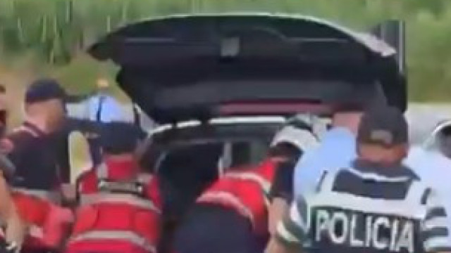 O momento em que o suspeito da morte de português na Albânia é detido