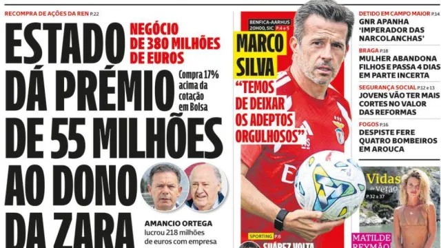 
                    Hoje é notícia: Estado dá prémio a dono da Zara; INEM? Nomeação ilegal
                