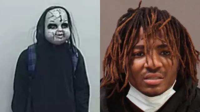 
                    Mulher perseguida por homem mascarado de Chucky: 
