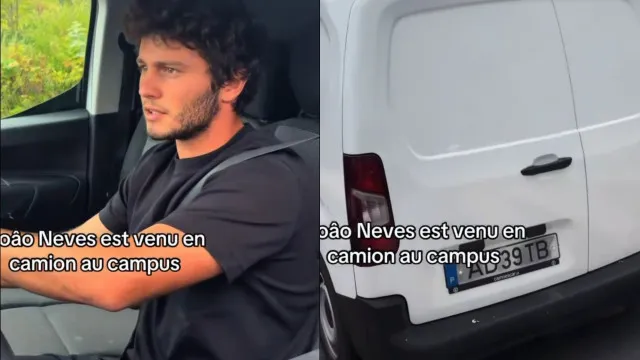 
                    João Neves aparece de carrinha e internet vai à loucura: 