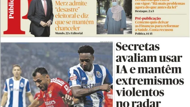 
                    Hoje é notícia: Secretas a usar IA?; Usava aluna como objeto sexual
                