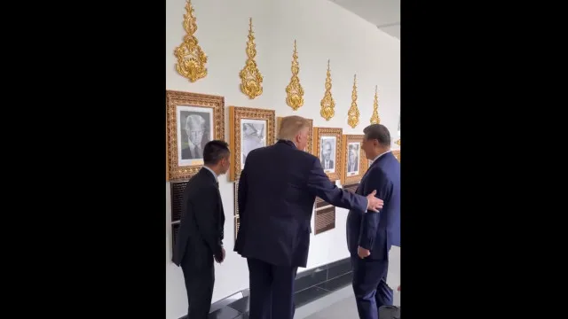 Trump e Xi divertem-se com retrato de Biden como ‘caneta automática’