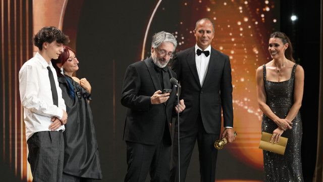 O discurso de Nuno Markl ao lado do filho. 