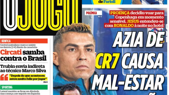 
                    Por cá: Azia de CR7 causa mal-estar e extremo à vista no Sporting
                