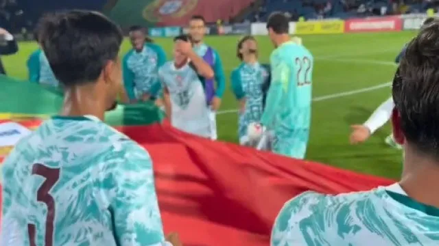 
                    Seleção garantiu apuramento para o Europeu sub-21 e festejou desta forma
                