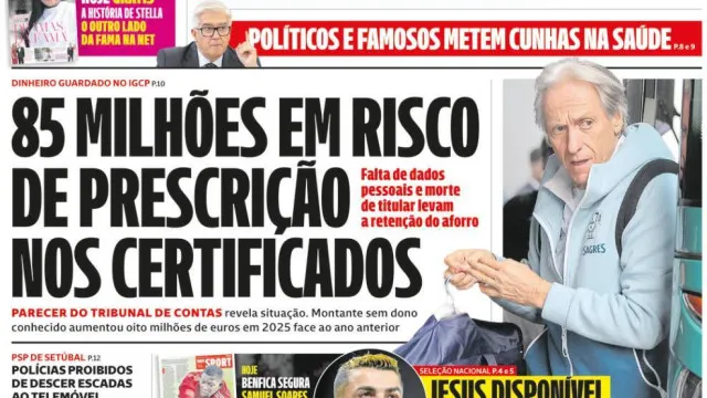 
                    Hoje é notícia: Milhões a prescrever; Recrutados para lavar dinheiro
                